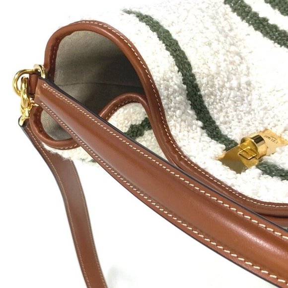 CELINE Bucket 16 (Saize) striped textile 2WAY Shoulder Hand Bag - Picture 4 of 16
